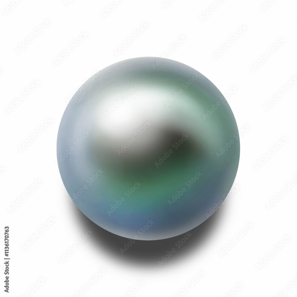 Obraz premium ブラックパールのイラスト、真珠のイラスト、黒真珠のイラスト