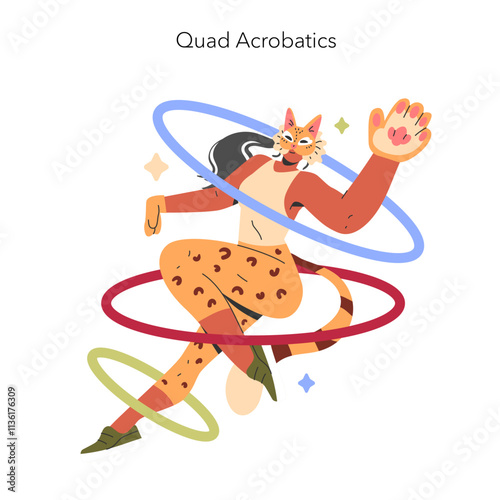 Quadrobers. Flat Vector Illustration