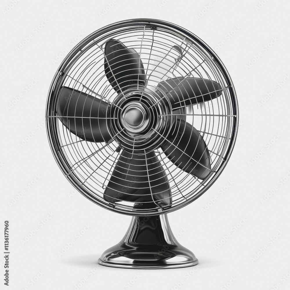 Black electric fan on white background modern design home appliance efficient cooling technology lifestyle comfort decor Black electric fan on white background modern design home appliance efficient cooling technology lifestyle comfort decor