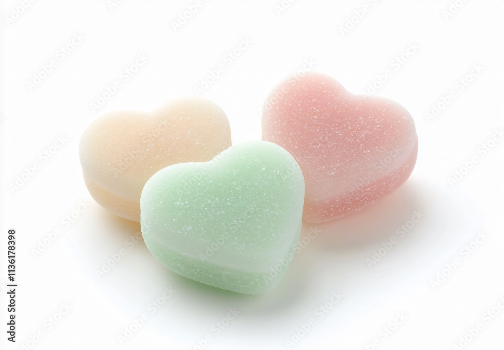 Sweet Heart Shaped Gummies Candy Pastel Colors Sweet Heart Shaped Gummies Candy Pastel Colors