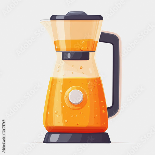 Flat icon of a blender with a glass showcasing modern kitchen appliance design for healthy smoothies and beverages food preparation photo