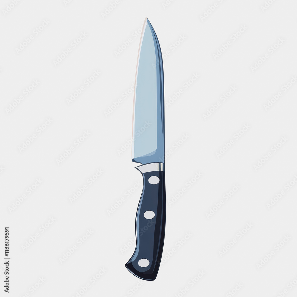 Flat icon of electric knife featuring a blue handle on a clean white background perfect for culinary and kitchenware related designs Flat icon of electric knife featuring a blue handle on a clean white background perfect for culinary and kitchenware related designs