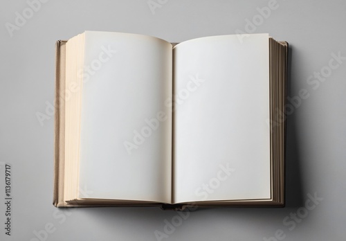 Open Blank Book Pages Mockup Neutral Background