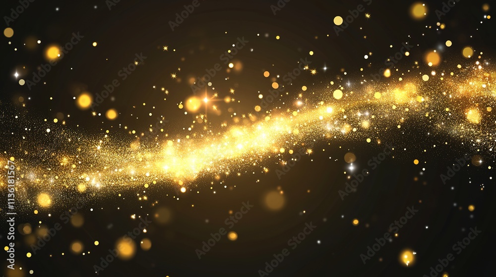Gold Glitter Dust Spray. Golden particles. Festive Confetti Background. Greeting Design. Congratulations Card Gold Glitter Dust Spray. Golden particles. Festive Confetti Background. Greeting Design. Congratulations Card