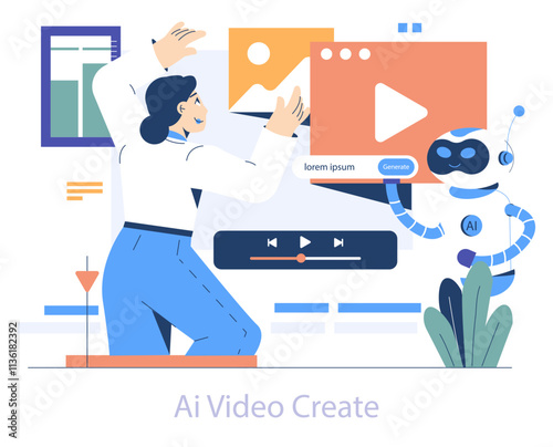 AI Hobbyist. Flat Vector Illustration