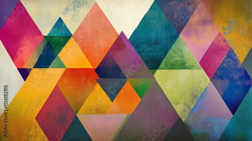 Colorful geometric abstract art with overlapping