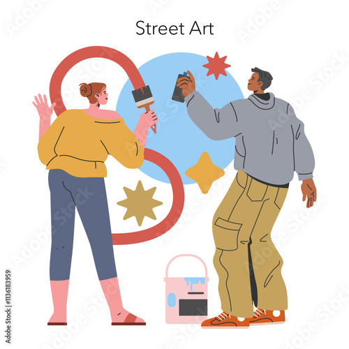 Millennial Hobbies. Flat Vector Illustration