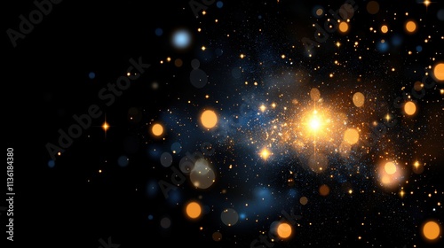 Wallpaper Mural Beautiful Cosmic Background with Glowing Stars and Bright Orbs Torontodigital.ca