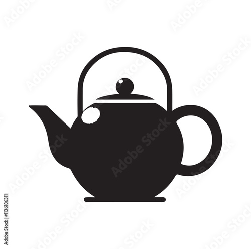 tea kettle silhouette vector illustration