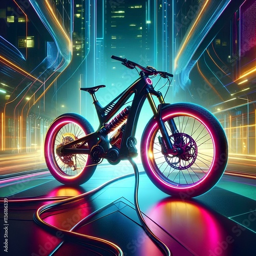 bicycle in neon style 3 photo