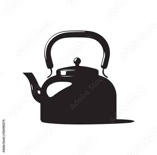 tea kettle silhouette vector illustration