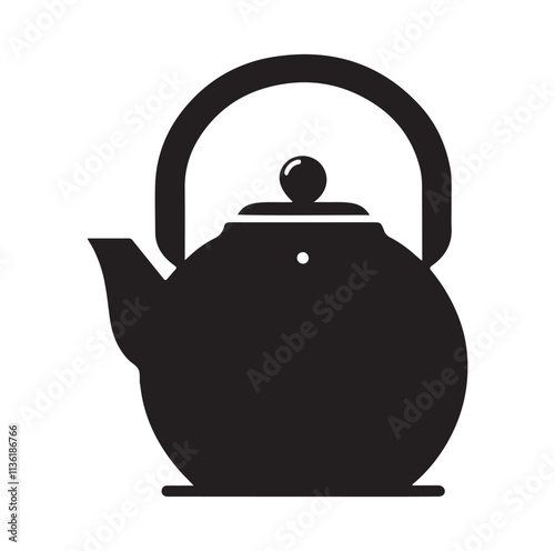 tea kettle silhouette vector illustration