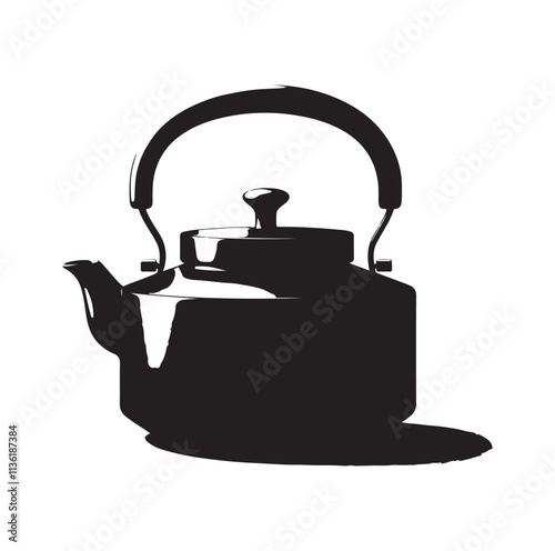 tea kettle silhouette vector illustration
