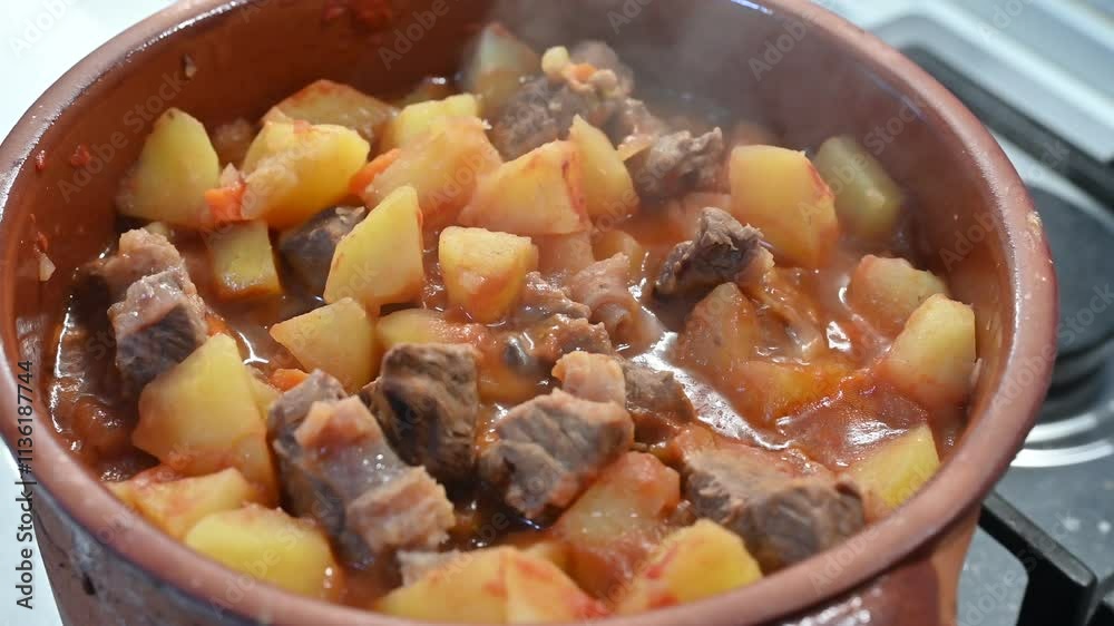 Grandma's stew with potatoes, a simple recipe, but with a rich and full-bodied taste as the old traditions teach us. It is a delicious dish with an extraordinary aroma and taste. Grandma's stew with potatoes, a simple recipe, but with a rich and full-bodied taste as the old traditions teach us. It is a delicious dish with an extraordinary aroma and taste.