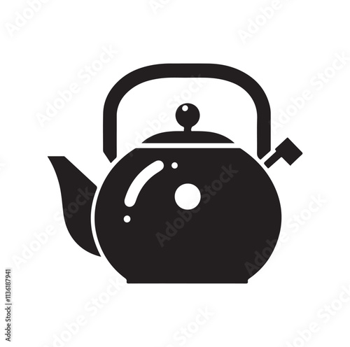 tea kettle silhouette vector illustration