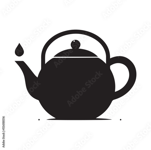 tea kettle silhouette vector illustration