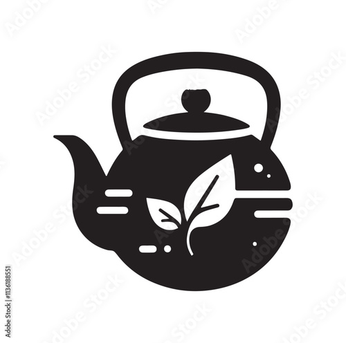 tea kettle silhouette vector illustration