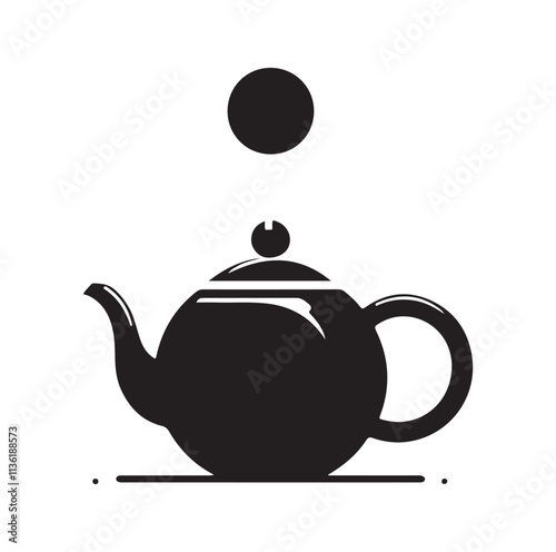 tea kettle silhouette vector illustration
