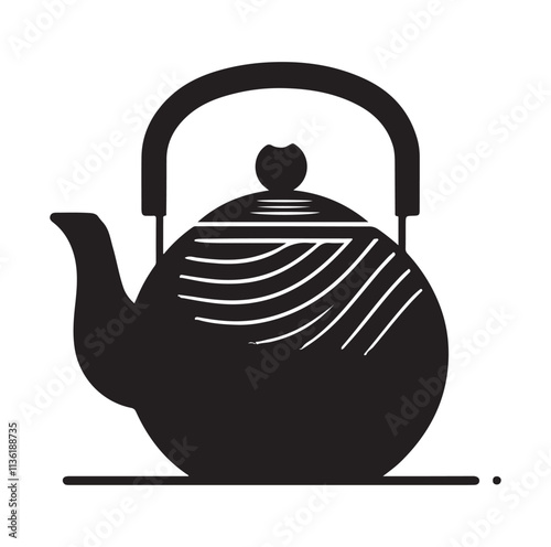 tea kettle silhouette vector illustration
