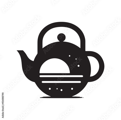 tea kettle silhouette vector illustration