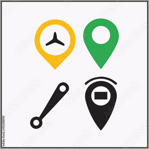 location locator icon bundle with color design 