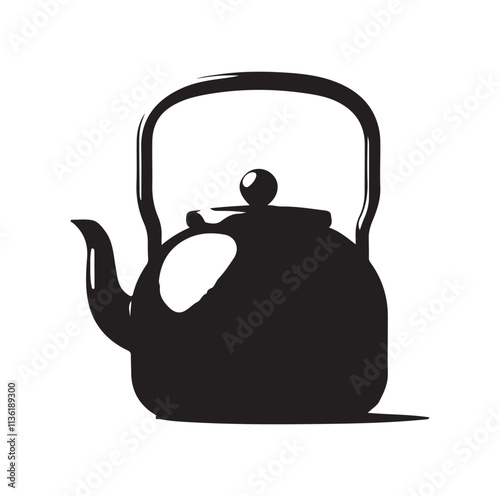 tea kettle silhouette vector illustration