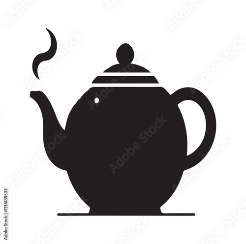 tea kettle silhouette vector illustration