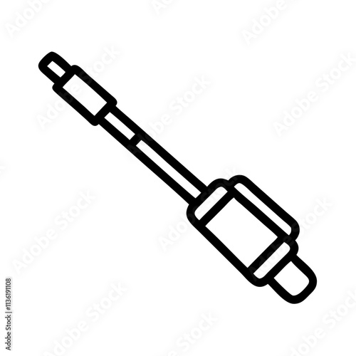 telescopic fishing rod icon, fishing concept, minimal style, black and white, outdoor equipment