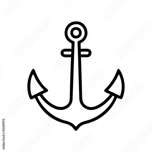 Anchor icon concept design for fishing and boating activities