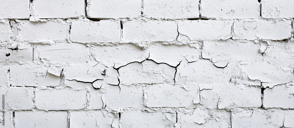 White Brick Wall Texture with Cracks Aged Distressed Grunge Background White Brick Wall Texture with Cracks Aged Distressed Grunge Background