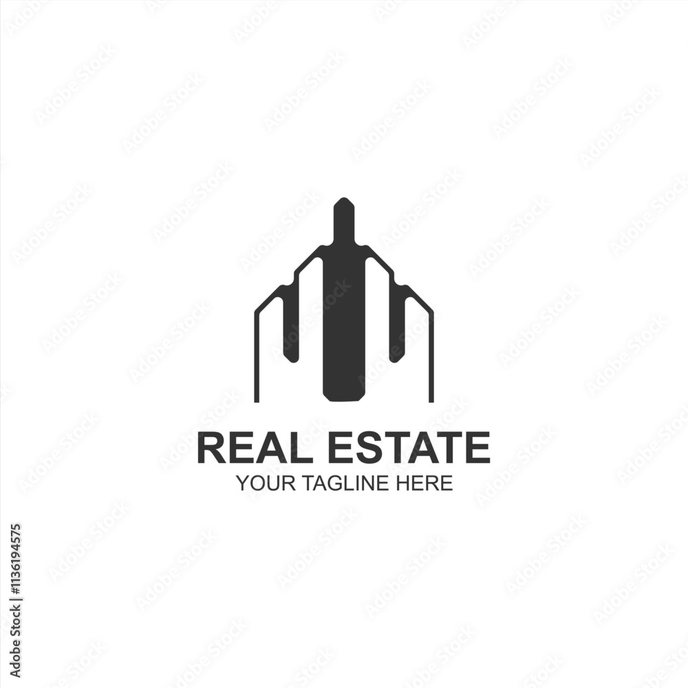 real estate logo u initial icon with creative vector illustration real estate logo u initial icon with creative vector illustration