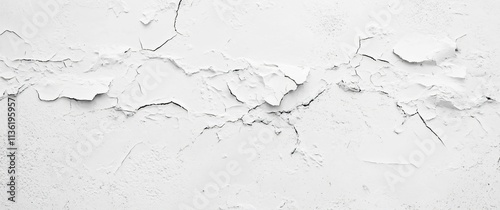 Abstract White Cracked Wall Texture Background