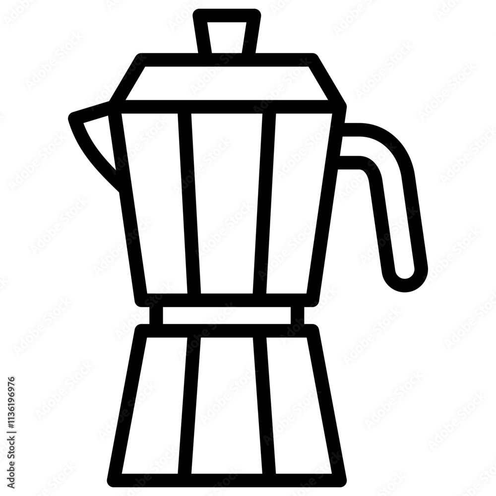 Line icon Mokapot vector coffee barista cafe Line icon Mokapot vector coffee barista cafe