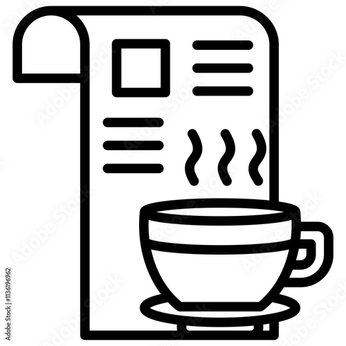 Line icon Newspaper vector coffee barista cafe