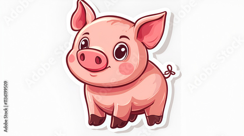 close-up of cute little baby pig illustration.ai generative
