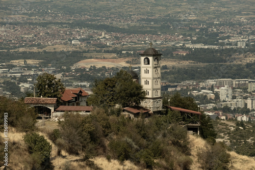 Bells tower at church St Dimitrija in Skopje Norht Macedonia photo