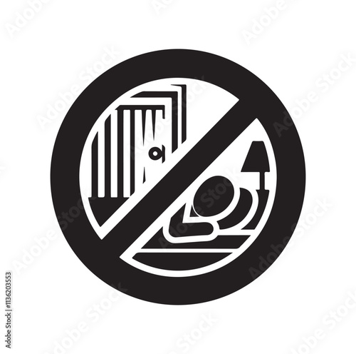 do not disturb sign icon silhouette vector illustration