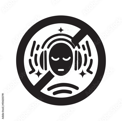 do not disturb sign icon silhouette vector illustration