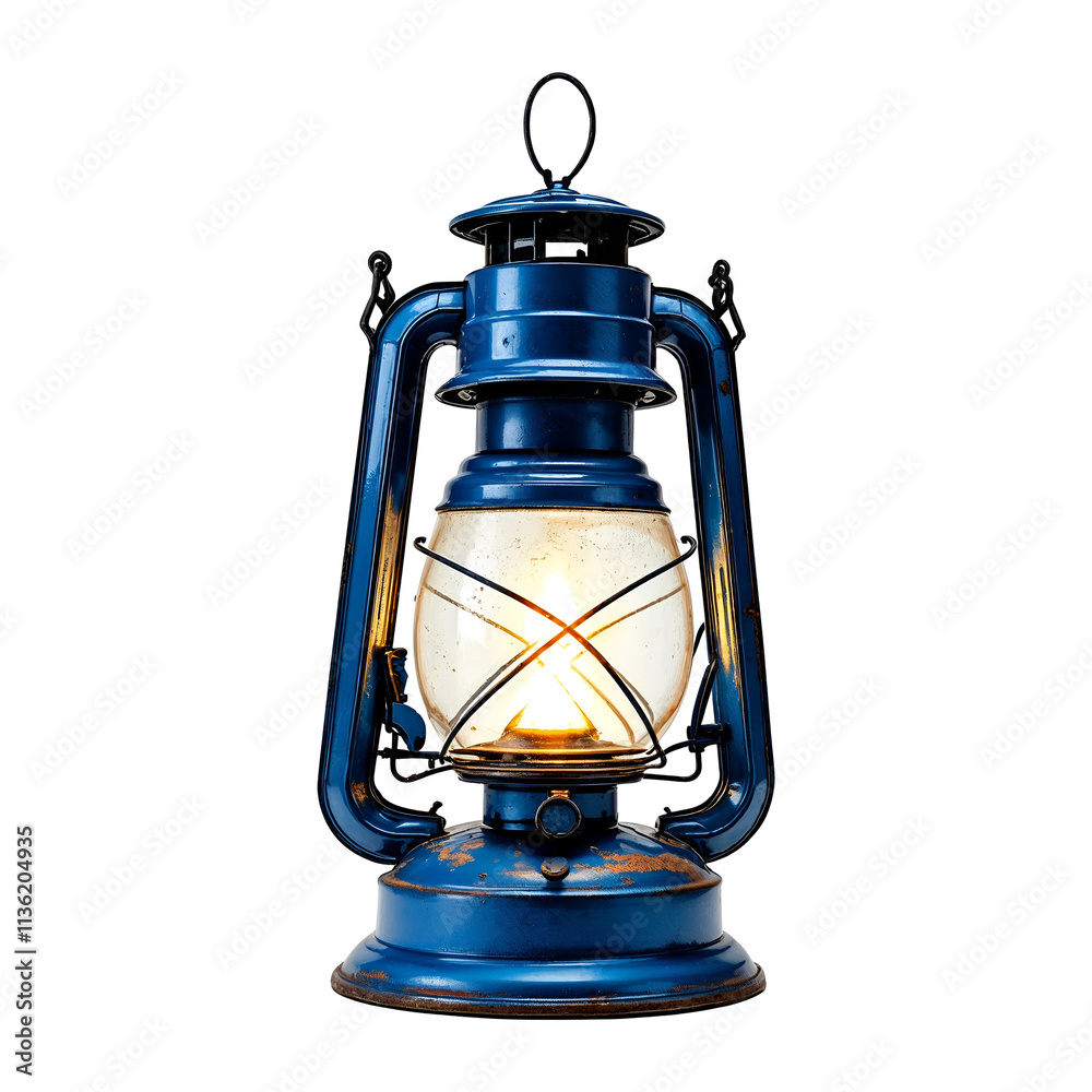 Kerosene lamps isolated on transparent background.