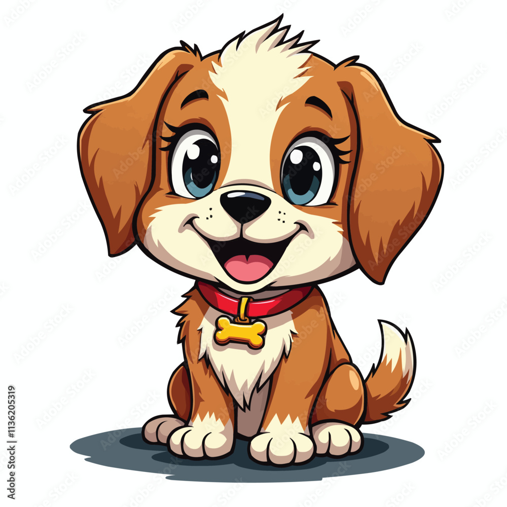 Obraz premium cute cartoon vector dog