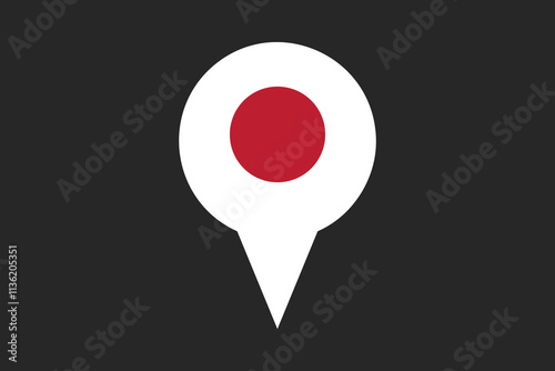 Free Download Japan flag with location sign, Flag of Japan national country symbol illustration Vector, Rectangle Japan flag illustration, Flat vector illustration
 - GFXLoad