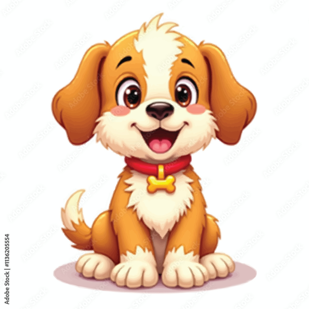 Obraz premium cute cartoon vector dog
