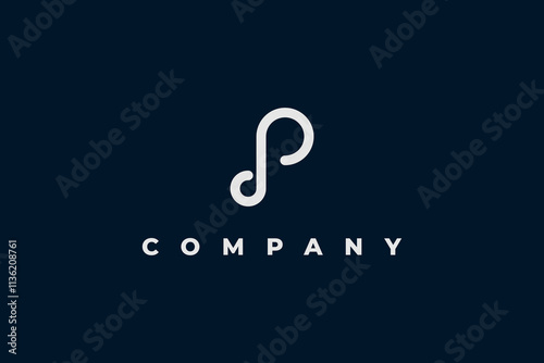 p and d letter with elephant trunk logo