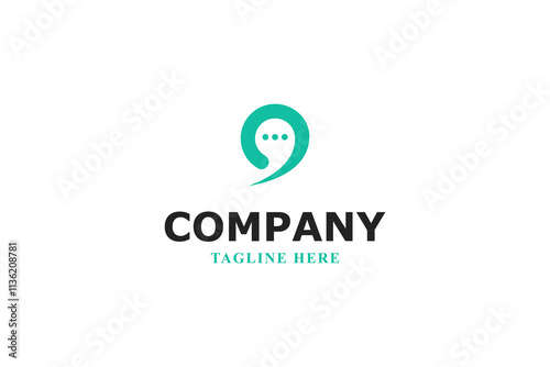 modern chat bubble icon logo