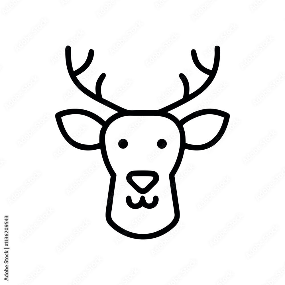 Deer head vector Art, Icon, Logo and Graphics. Deer head outline and line art design. vector illustration. Deer head vector Art, Icon, Logo and Graphics. Deer head outline and line art design. vector illustration.