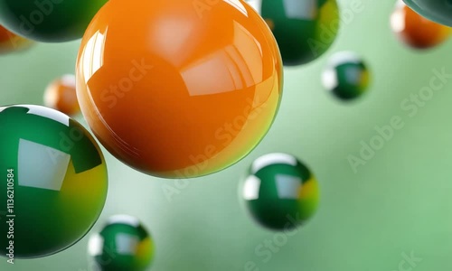 Abstract representation of colorful spheres in a blurred background.