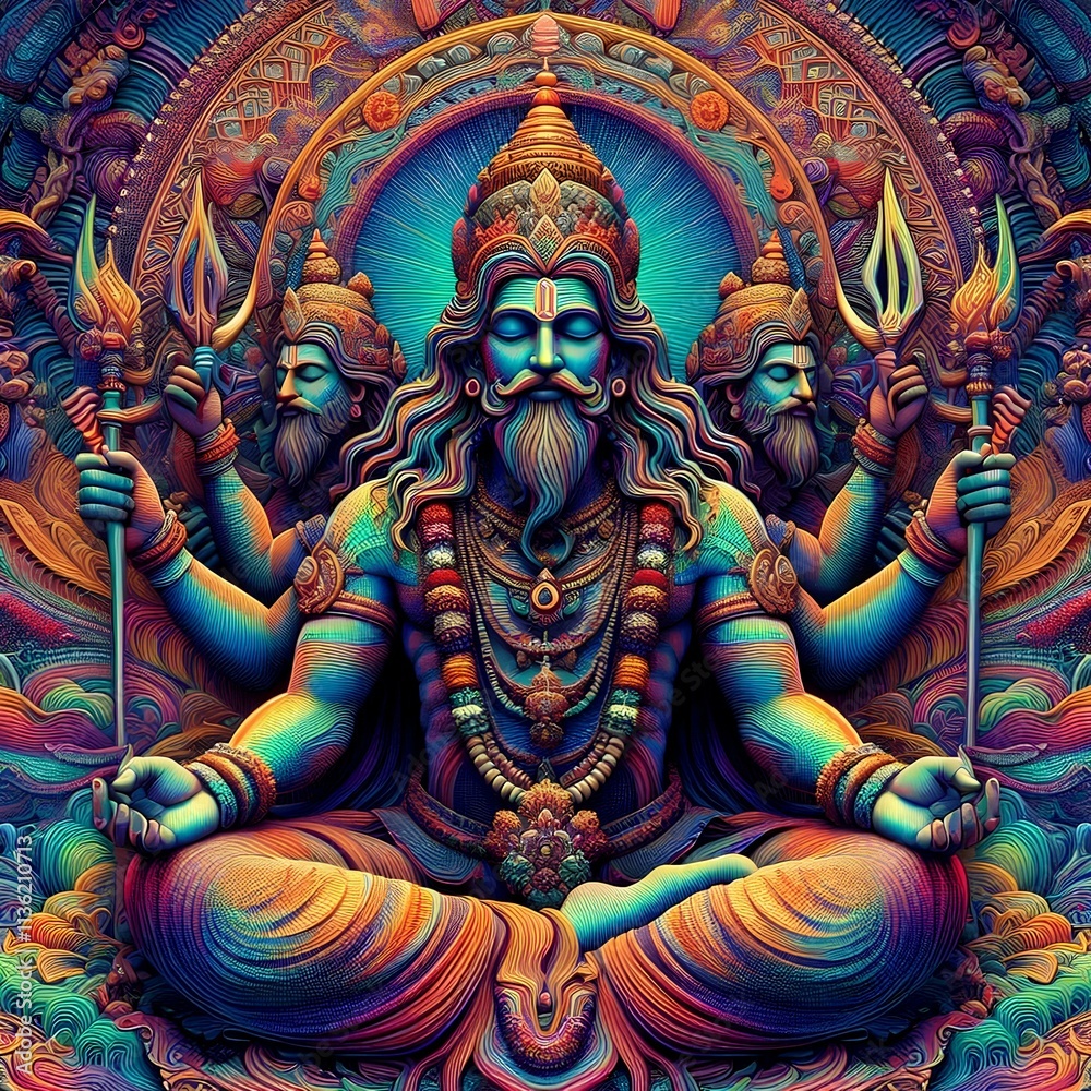 Fototapeta premium illustration of the god brahma 67