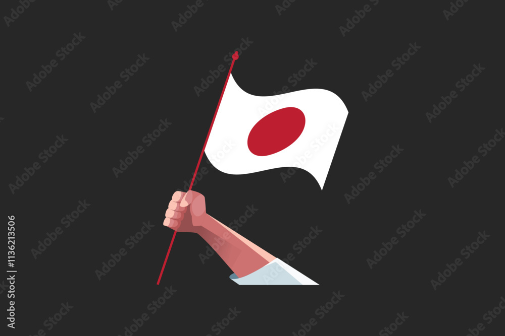 A hand holding a Japan flag, Flag of Japan national country symbol illustration Vector, Rectangle Japan flag illustration, Flat vector illustration
A hand holding a Japan flag, Flag of Japan national country symbol illustration Vector, Rectangle Japan flag illustration, Flat vector illustration