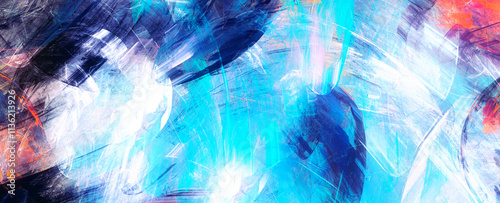 Bright color artistic splashes. Abstract paint cold texture. Modern pattern. ...