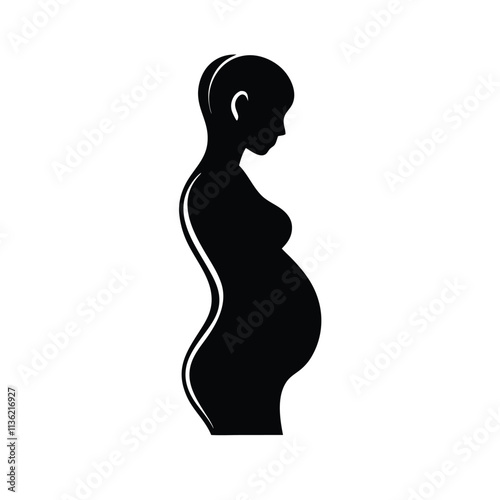 a black silhouette of a pregnant woman